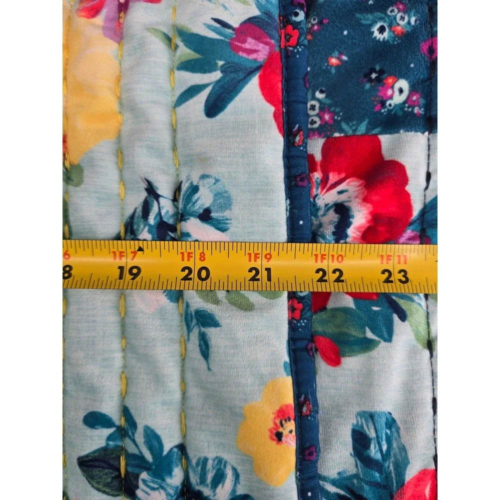 Pioneer Woman Queen Quilt & Shams Set Blue Floral Reversible Country Cottage